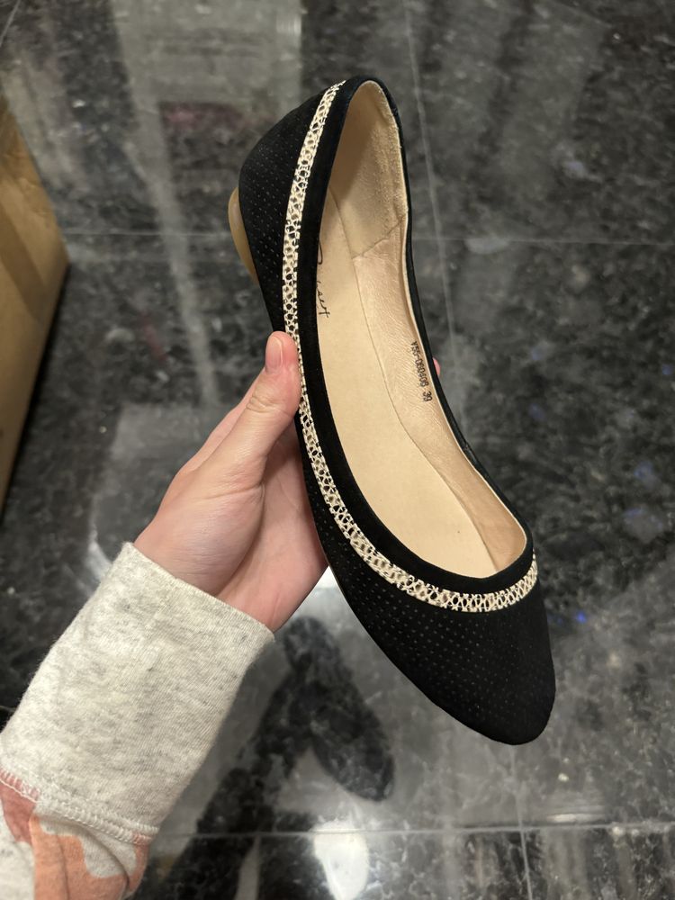 Балетки натуральна замша шкіра балетки respect zara