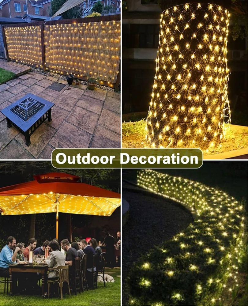 Joysing Zewnętrzna siatka świetlna, 3 x 2 m, 204 diody LED
