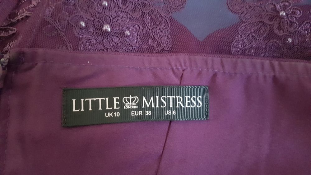 Sukienka koktajlowa fioletowa śliwkowa