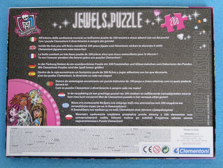 Monster High puzzle z klejnotami Clementoni 200 elementów puzle MH