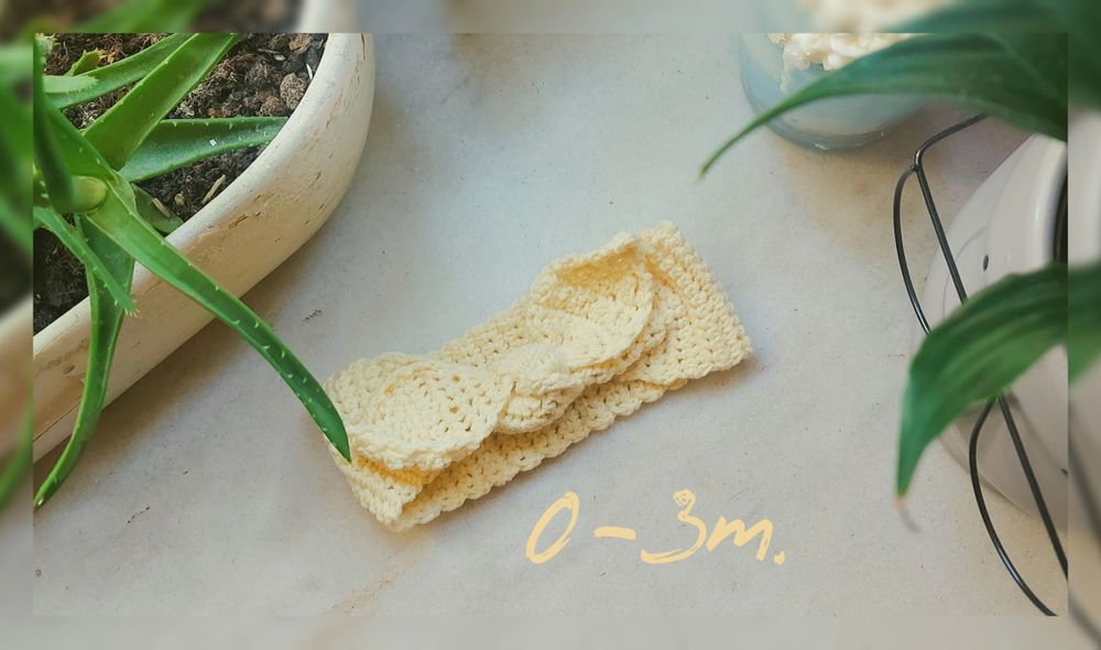 Opaska niemowlęca dla dziewczynki chrzest komunia rękodzieło szydełko