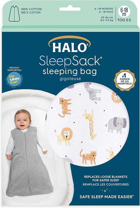 HALO® Śpiwór niemowlęcy - 100% bawełna premium 0-6cm