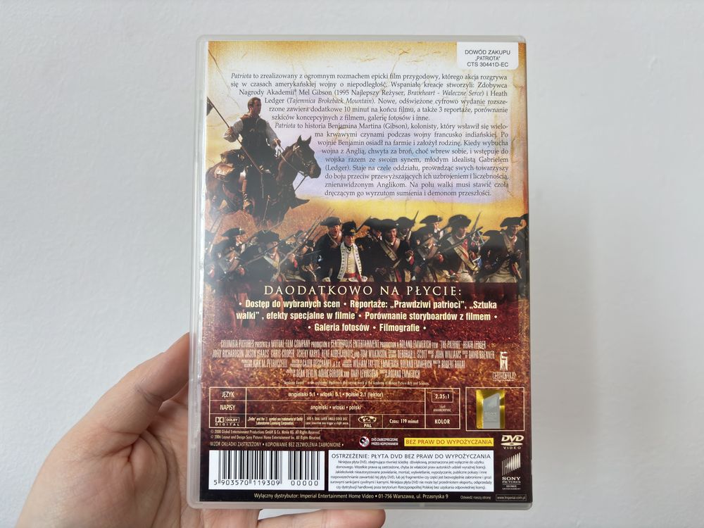Film DVD Patriota wersja rozszedzona Mel Gibson
