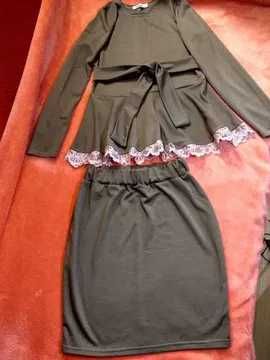 Женский стильный костюм двойка юбка и кофта