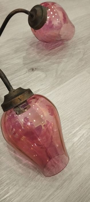 Conjunto vintage – Candeeiro de 5 braços + Globo anos 50 (rosa claro)