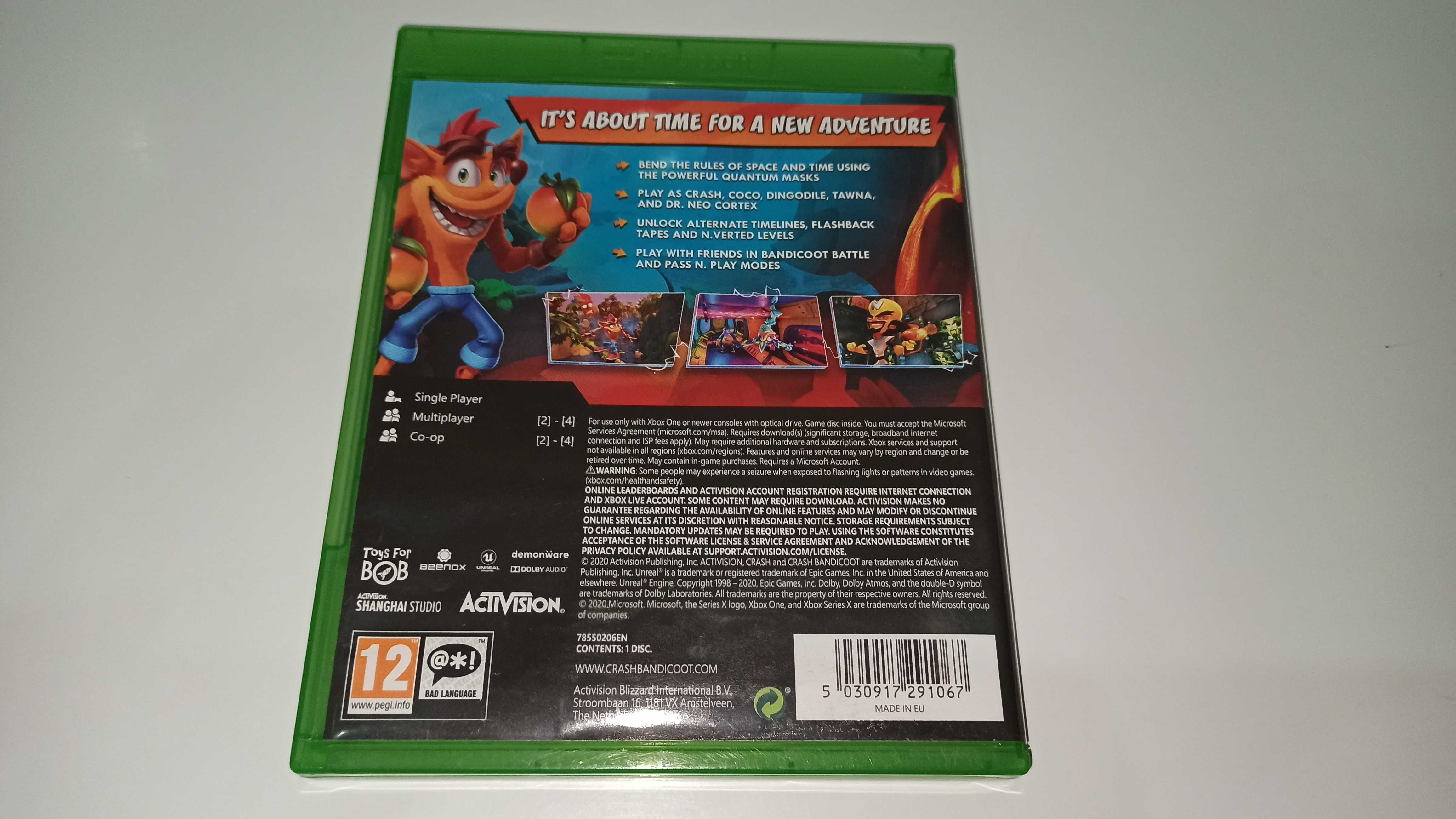 xbox one CRASH BANDICOOT 4 NAJWYŻSZY CZAS po polsku 1-4 graczy zręczno