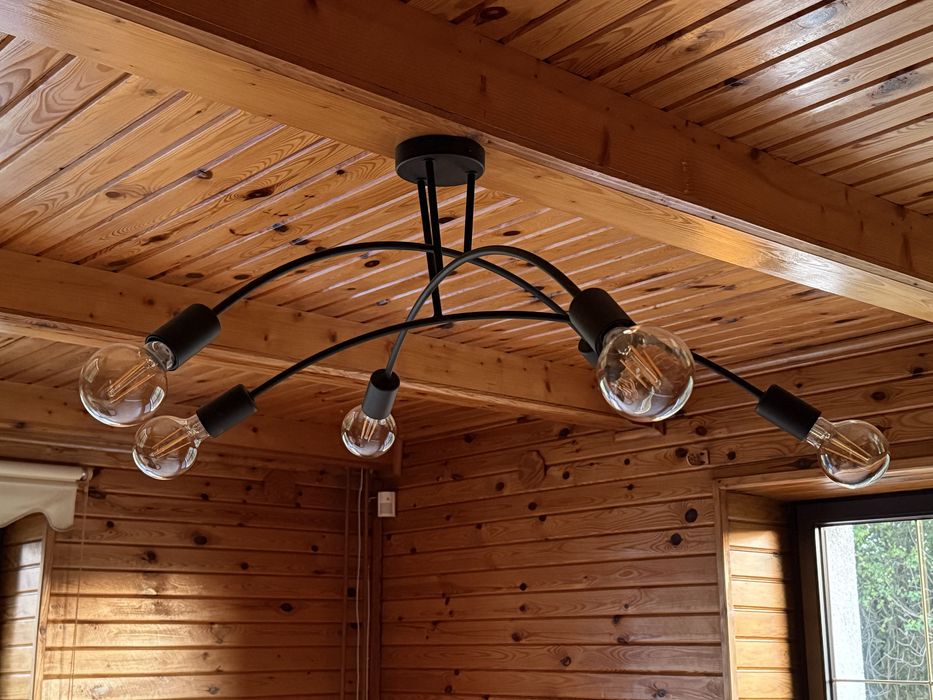 Lampa sufitowa loftowa + komplet żarówek Edison – stan bardzo dobry!