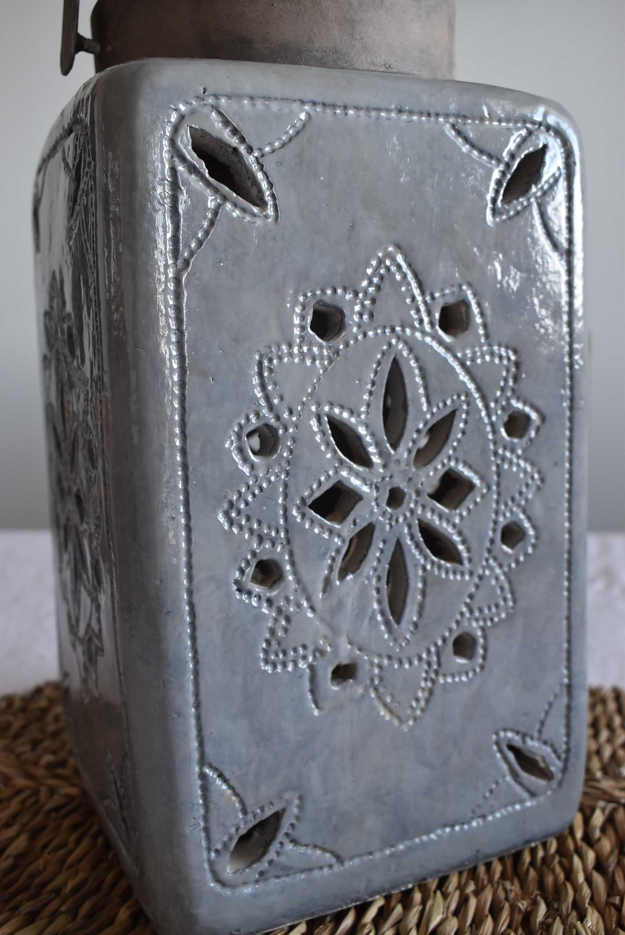 Bloomingville latarnia marokańska ceramiczna DUŻA