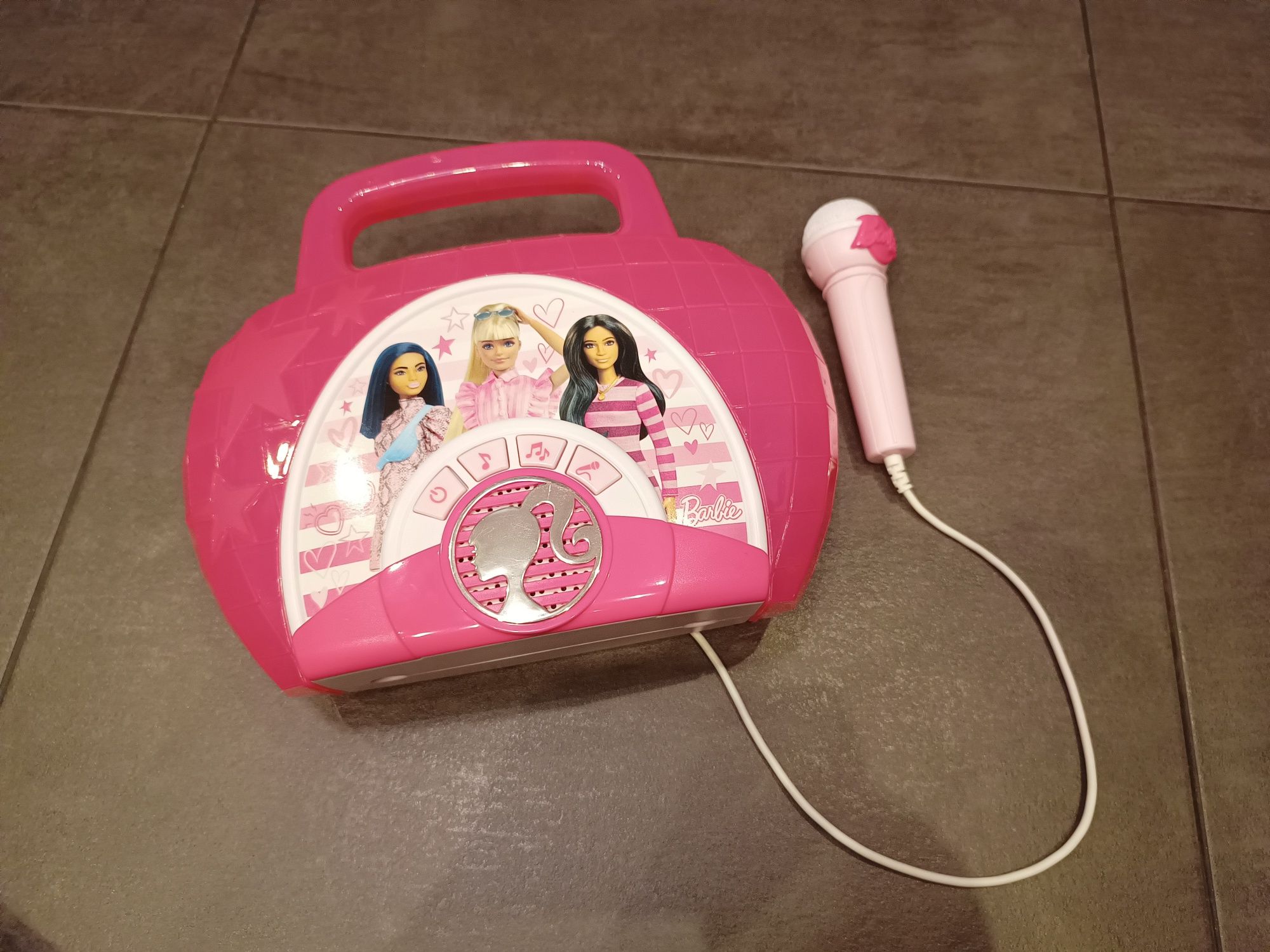 Barbie Boombox Głośnik Mikrofon Karaoke 2 w 1