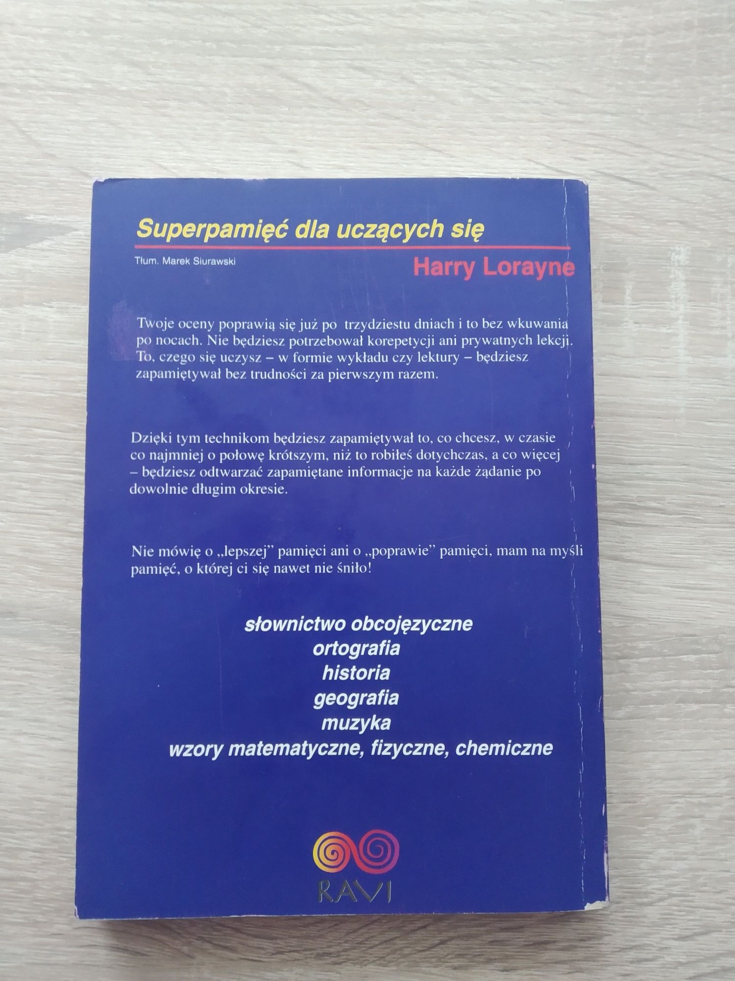 Książka: Superpamięć dla uczących się, Harry Lorayne