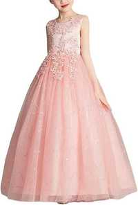 Nowa suknia balowa / sukienka dziewczęca / różowa / tiul 160cm !2327!