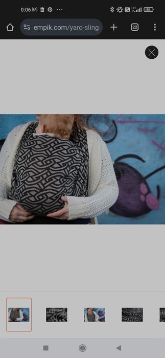 Chusta tkana Yaro Braid Black Natural Seacell Wrap