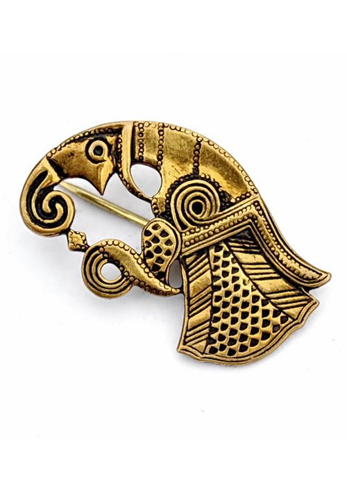 Raven Fibula Gotland, Patrząc W Prawo, Posrebrzany Bm