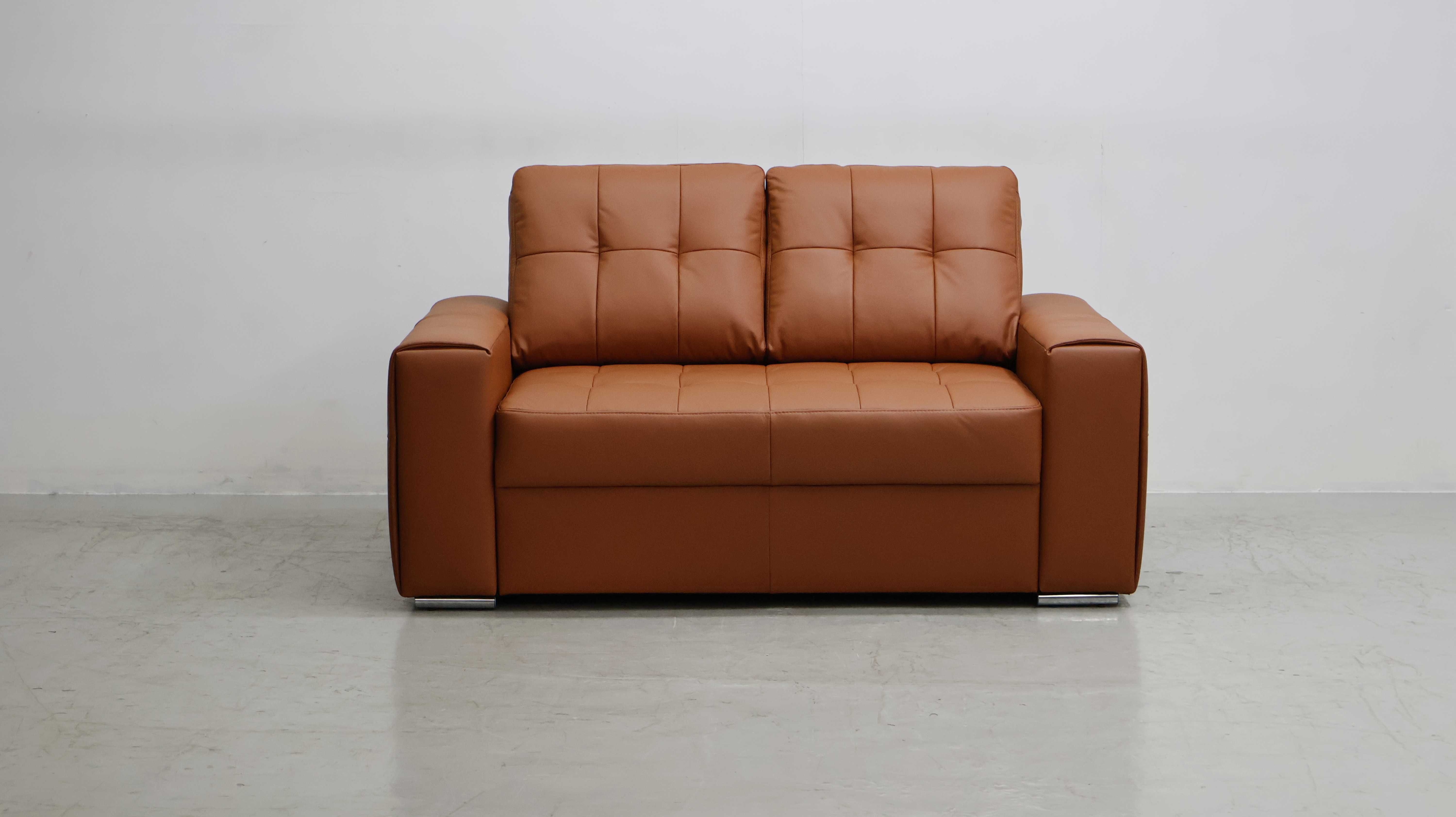 2 os sofa, kanapa, karmelowa SKÓRA naturalna 3999 skóra Madras brąz