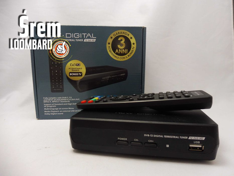 Dekoder New Digital T2 265 HD, Komplet, Gwarancja, Stan db!