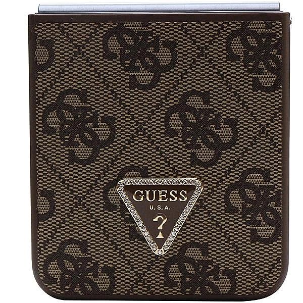 Etui Guess Leather 4G Triangle Strass na Samsung Galaxy Z Flip 5 - brą