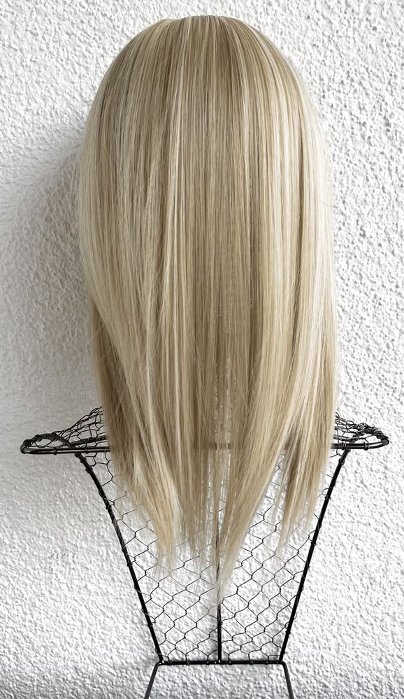 Premium Ultra włosy doczepiane, topper, tupet, blond, pasemka ( 589 )