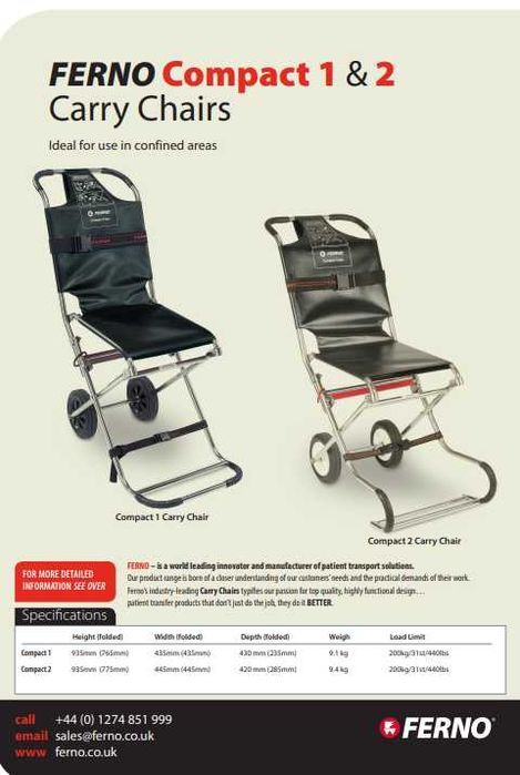 Кресло каталка FERNO AMBULANSE для перевозки эвакуация пациентов