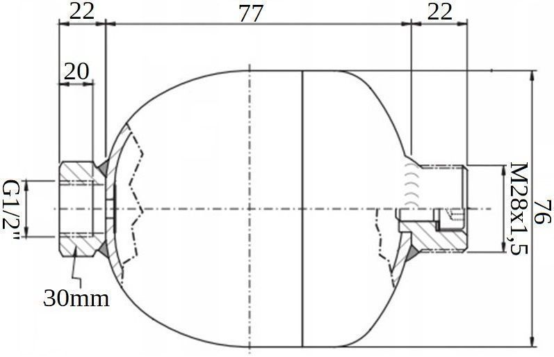 HYDROAKUMULATOR Hydrauliczny Amortyzator 0,16L ZAWóR KULOWY 1/2 [8305]