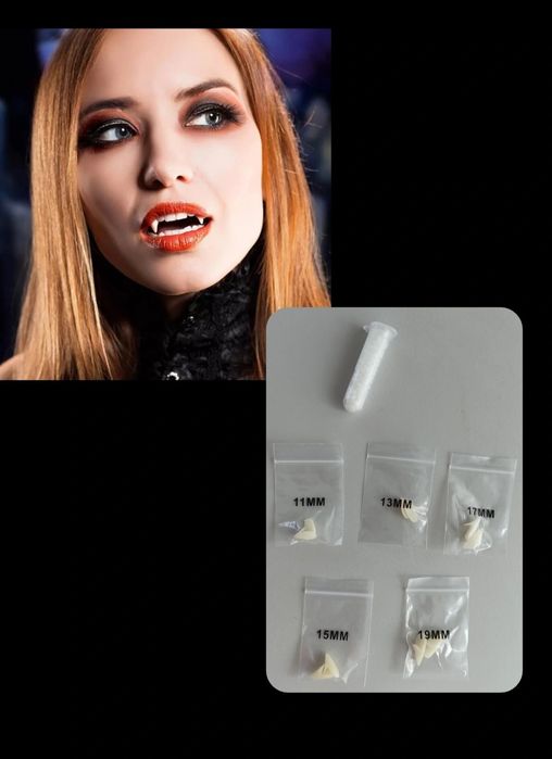 5 пар зубів Аксессуар до карнавальний костюм зуби вампір