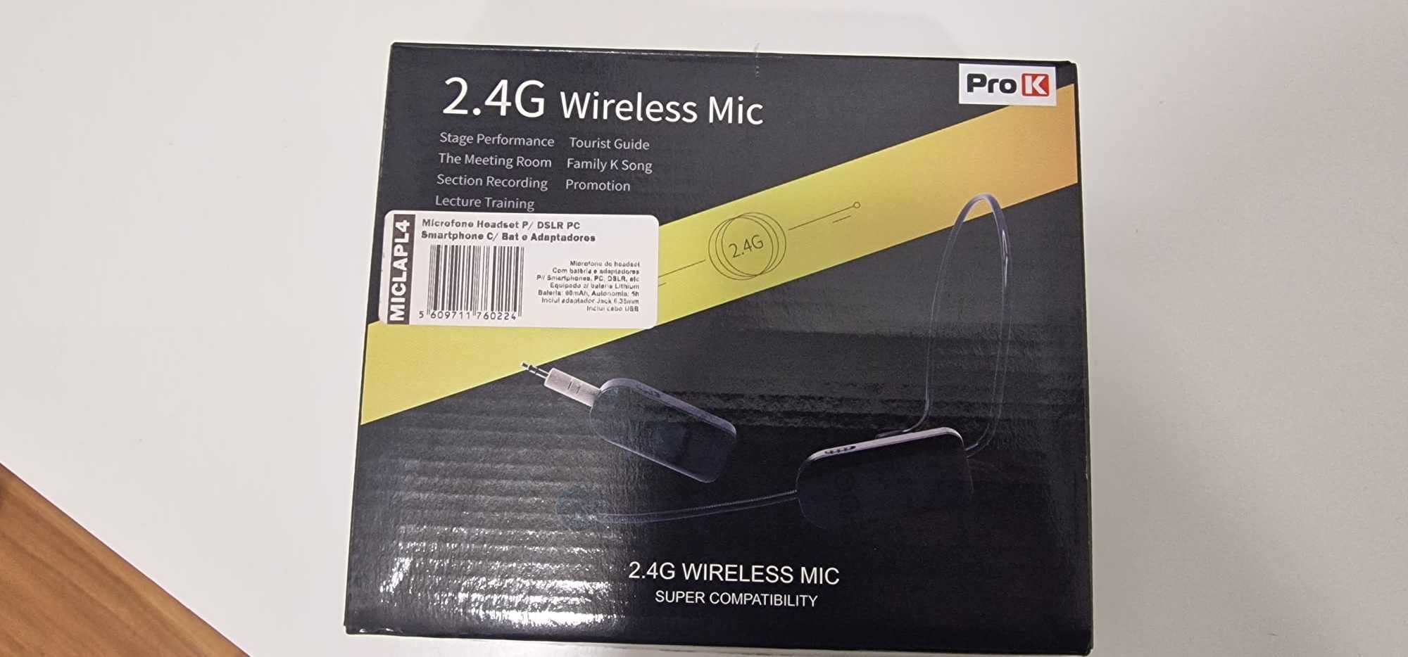 Microfone Lapela P/ DSLR PC Smartphone C/ Bat e Adaptadores