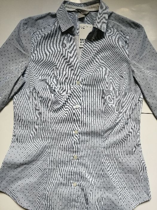 H&M HM niebieska koszula w kropki 38 - nowa
