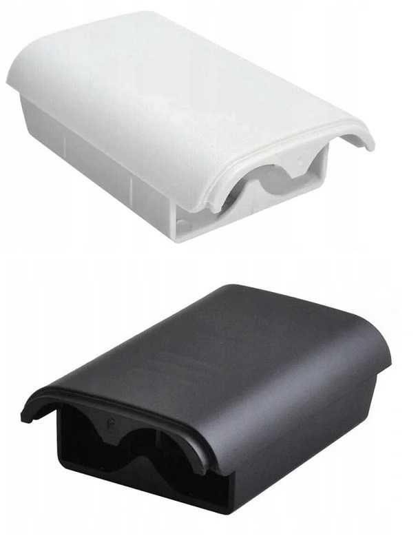 2x Pokrywa klapka koszyk baterii pada Xbox 360 * Biała + Czarna