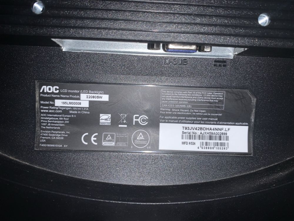 Monitor AOC 20cali