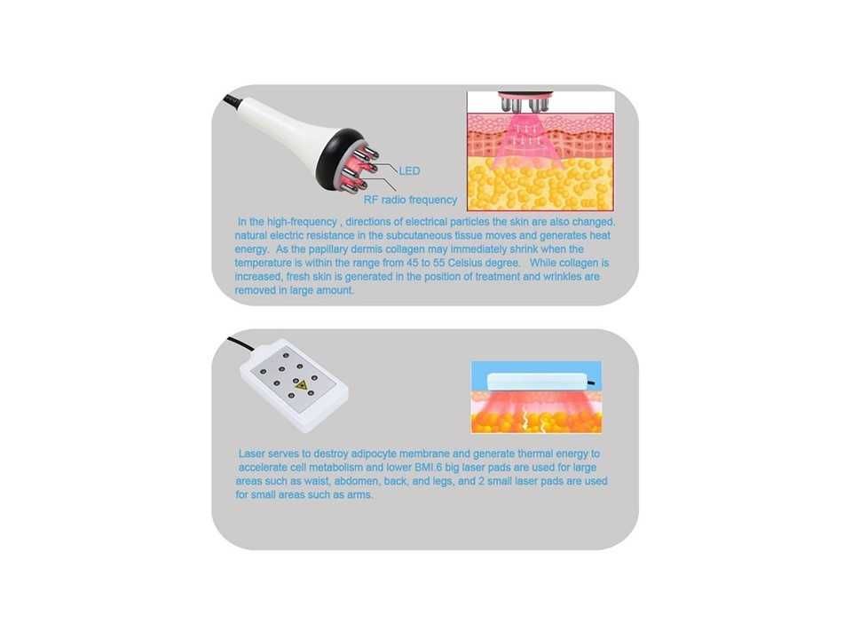 Máquina  6 in 1 Lipo laser + Cavitação + Vácuo+ RF Corporal Modelo2024