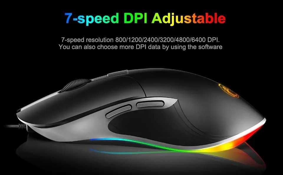 Игровая оптическая мышь USB с LED подсветкой, компьютерная ЮСБ мышка