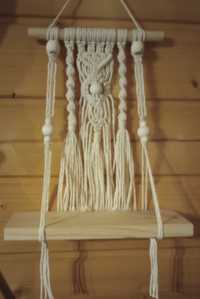 Półka , makrama ze sznurka bawełnianego