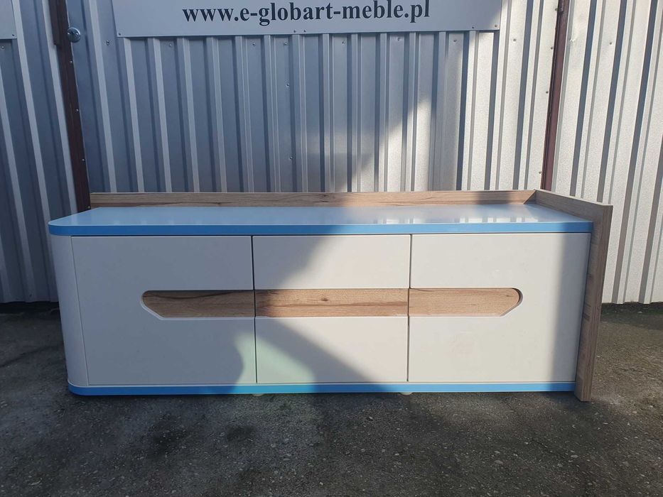 Komoda RTV Biały połysk + LED! NOWA w paczkach!