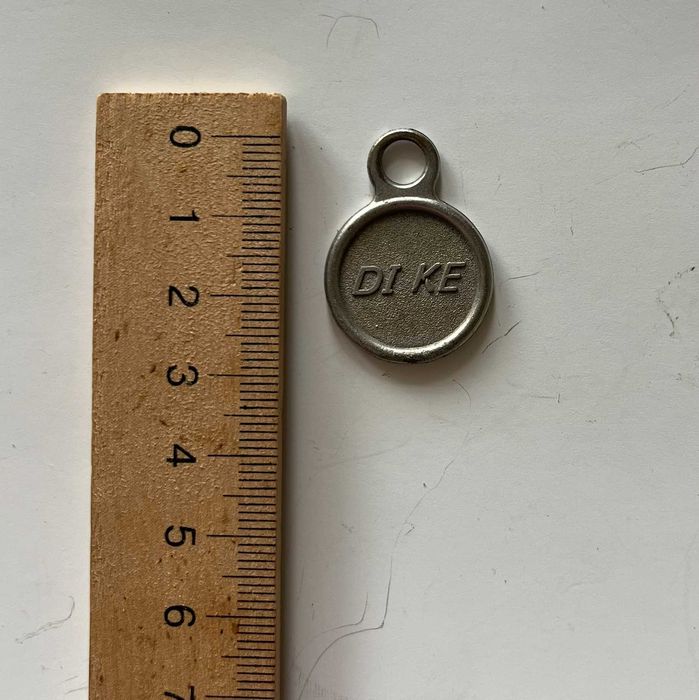 Медальон (кулон) собаки. Ім'я DI KE та ієрогліфи якоїсь східної країни