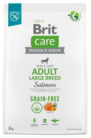 Bezzbożowa karma z probiotykiem dla dużych psów - Brit Care Łosoś 3kg