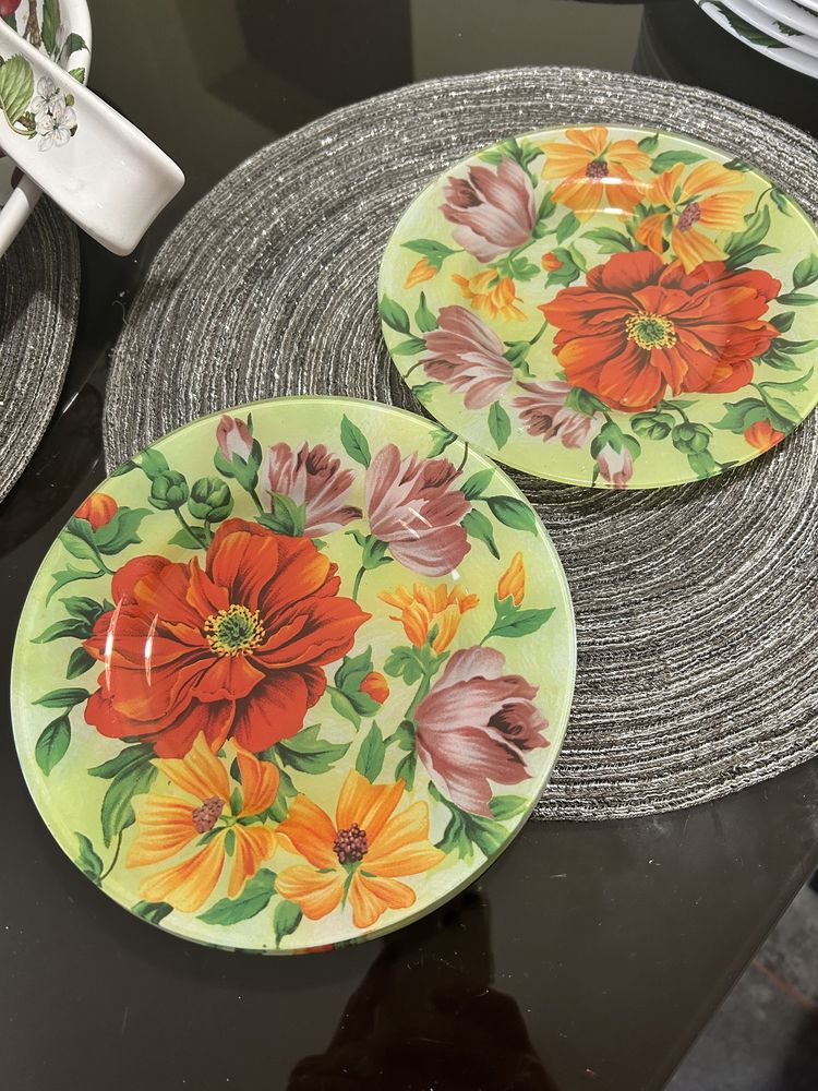 6 тарілок Ikea квітковий орнамент