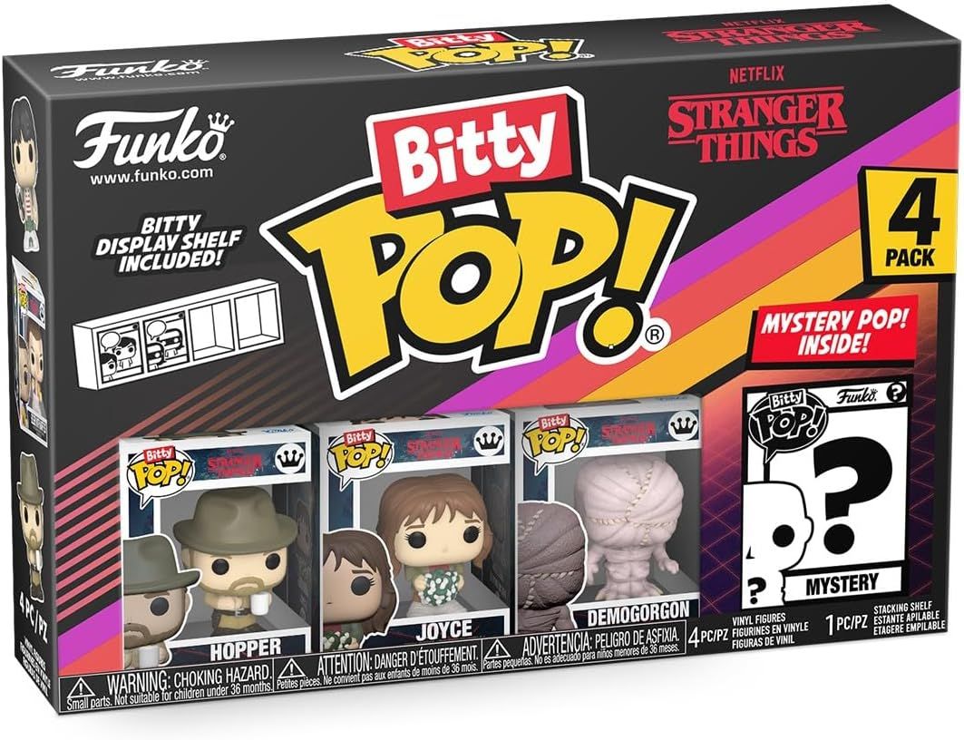funko pop! stranger things bitty 4 pack 2.5cm hopper demogorgon joyce