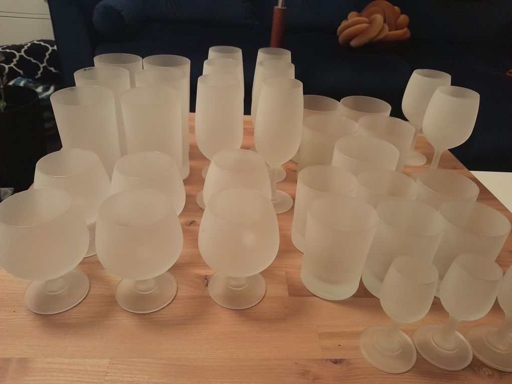 Kieliszki szklane mleczne 34 szt Krosno Koniak drink szampan
