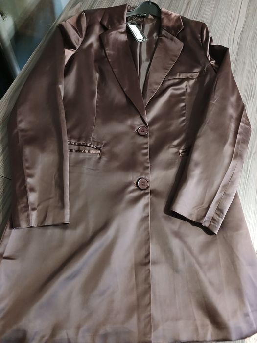 Сукня піджак, шоколана атлас