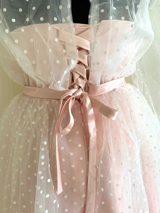 Krótka suknia ślubna różowa wesele druhna cywilny 40 L, 46 XXXL