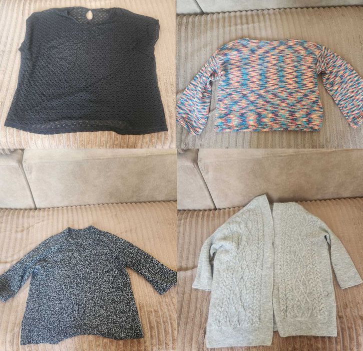 Женская одежда: кофточки, футболки, рубашки, свитера и джинсы L–XL