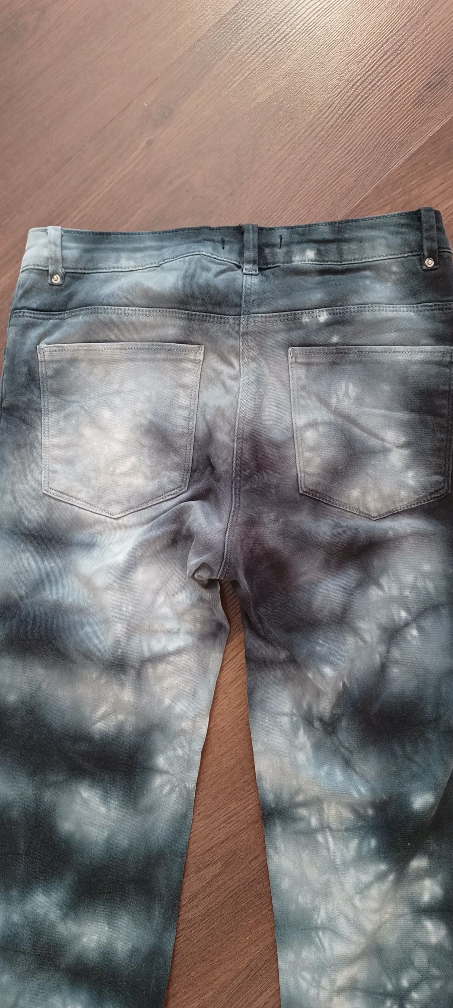 H&M spodnie damskie jeansowe, tie dye