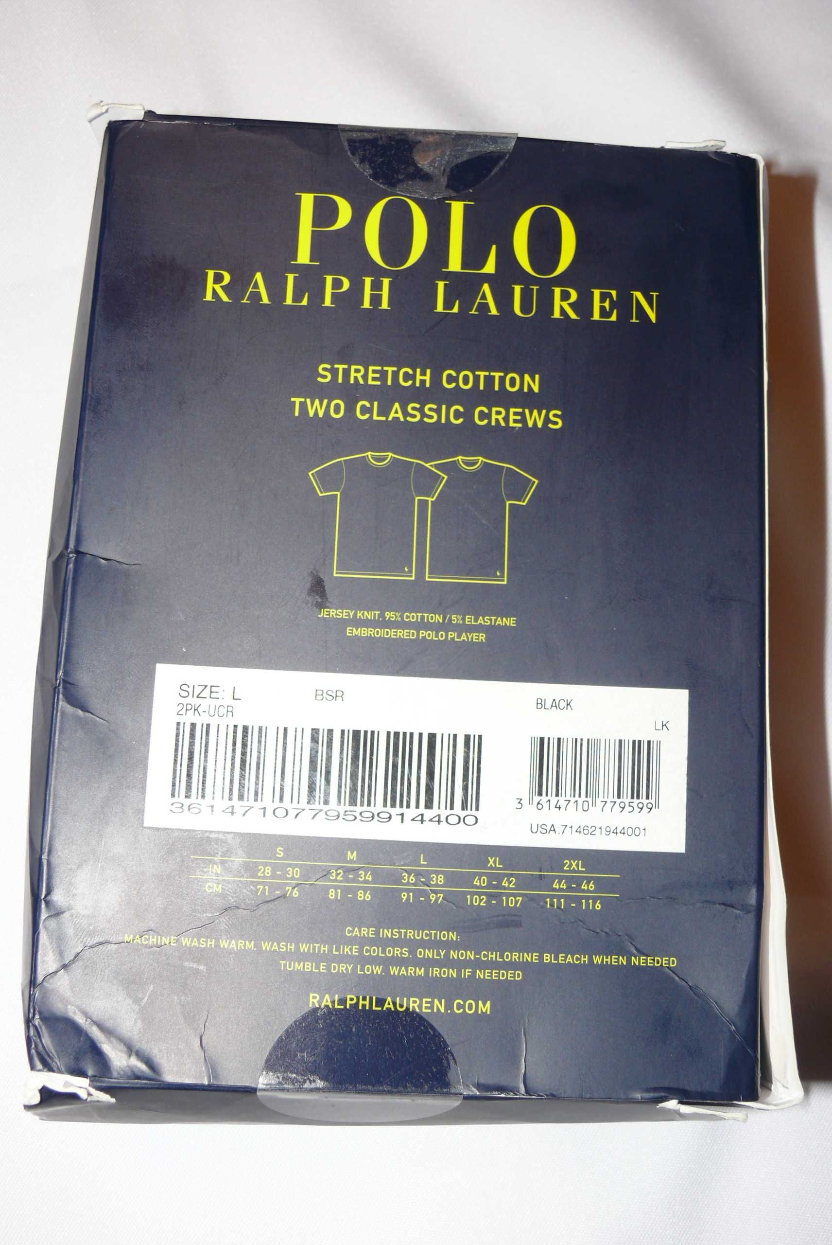 T-SHIRT koszulka męska  POLO RALPH LAUREN  2 pak czarne L  ORYGINALNE