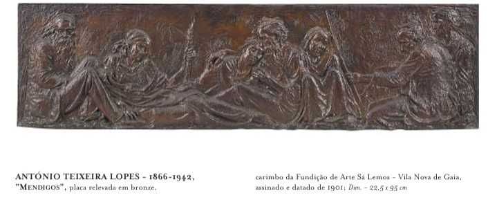 António Teixeira Lopes - Placa relevada em Bronze