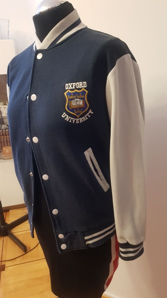 Bluza Oxford, biało-granatowy, rozmiar XS