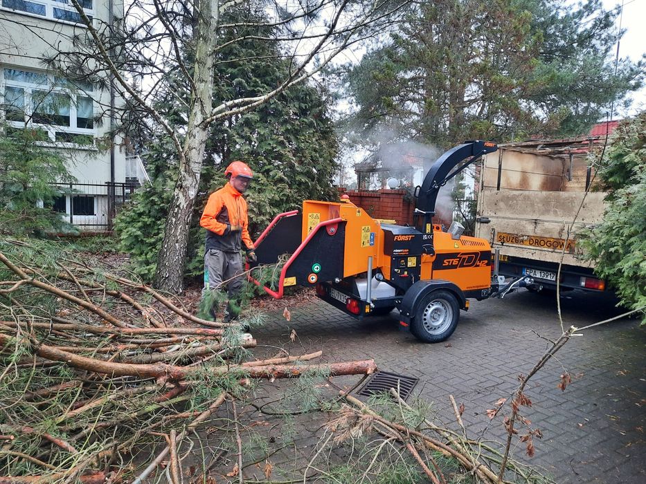 sprzątanie usuwanie rozdrabnianie gałęzi z działek rębakiem Lutomiersk