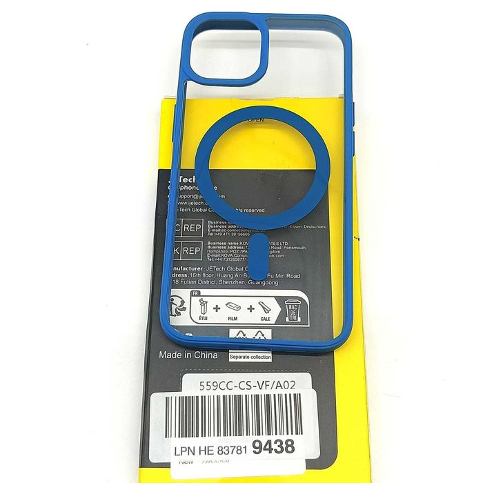 Plecki Etui JETech iPhone 13 6.1" MagSafe mat przezroczyste NIEBIESKIE