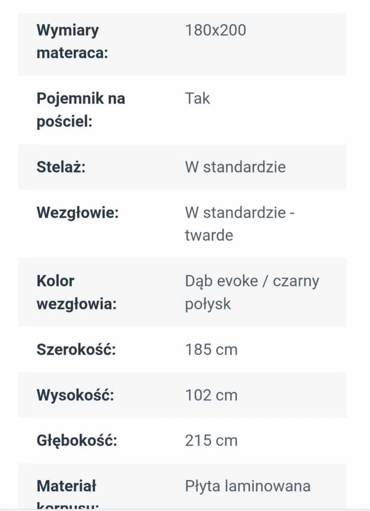 Zestaw łóżko sypialniane + dwie szafki nocne