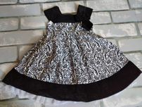 Mini Mode sukienka biało czarna 86 92 bawełna welur elegancka