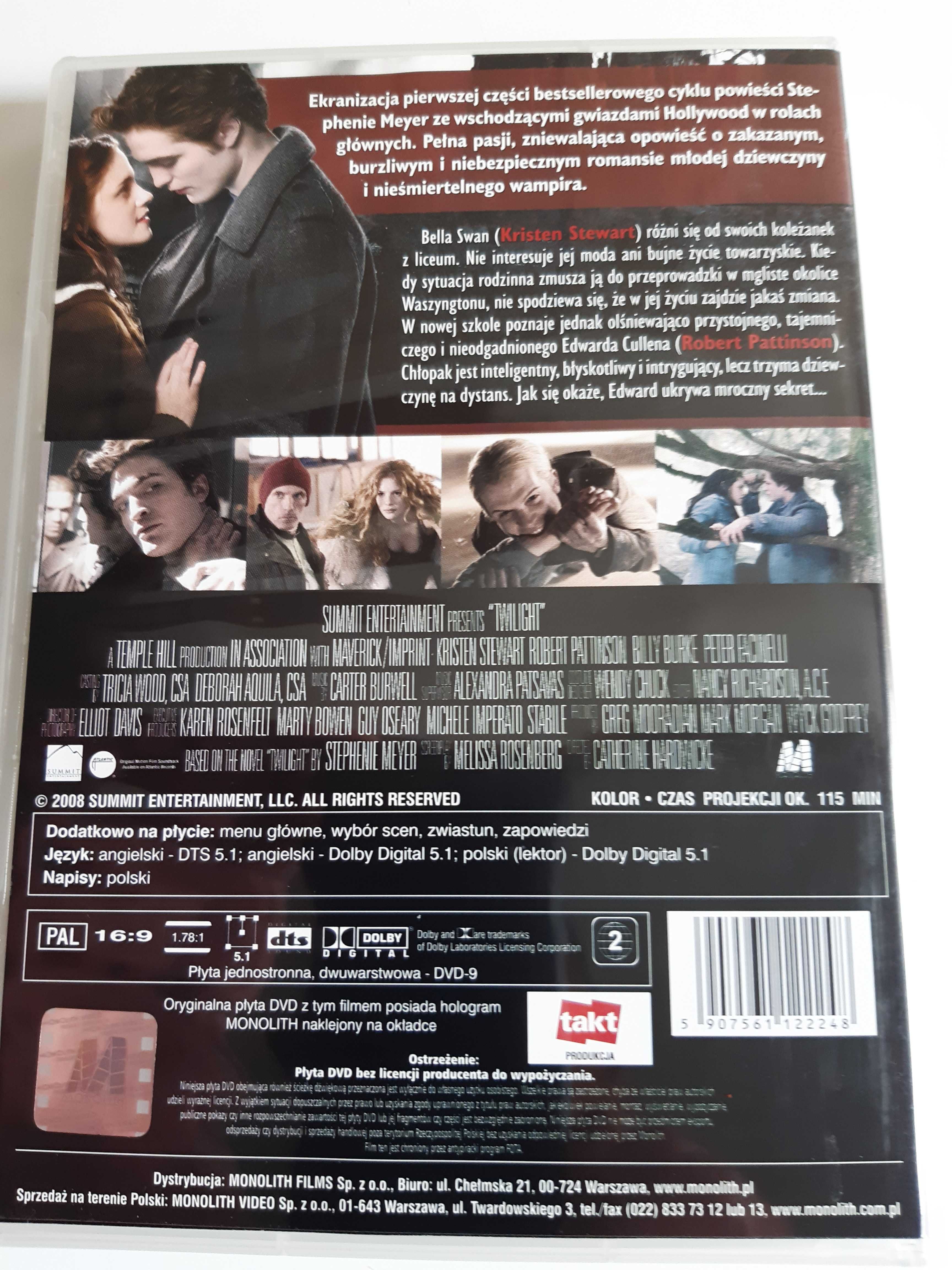 Film dvd saga Zmierzch Twilight polski lektor