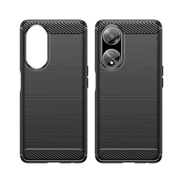 Elastyczne etui wzór karbon do Oppo A98/5G Carbon Case - czarne